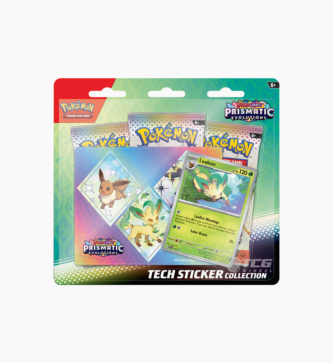 Pokémon TCG Scarlet &amp; Violet Prismatic Evolutions Tech Sticker Collection Leafeon